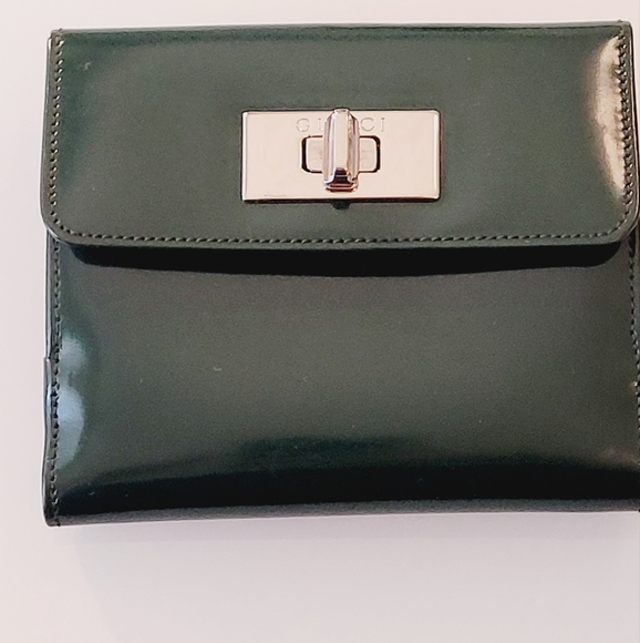 RARE GUCCI Vintage Dark Grn Wallet - Picture 8 of 10